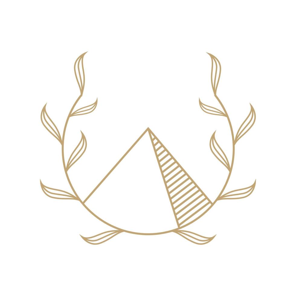hipster wijnstokken blad met driehoek logo ontwerp, vector grafische symbool pictogram illustratie creatief idee