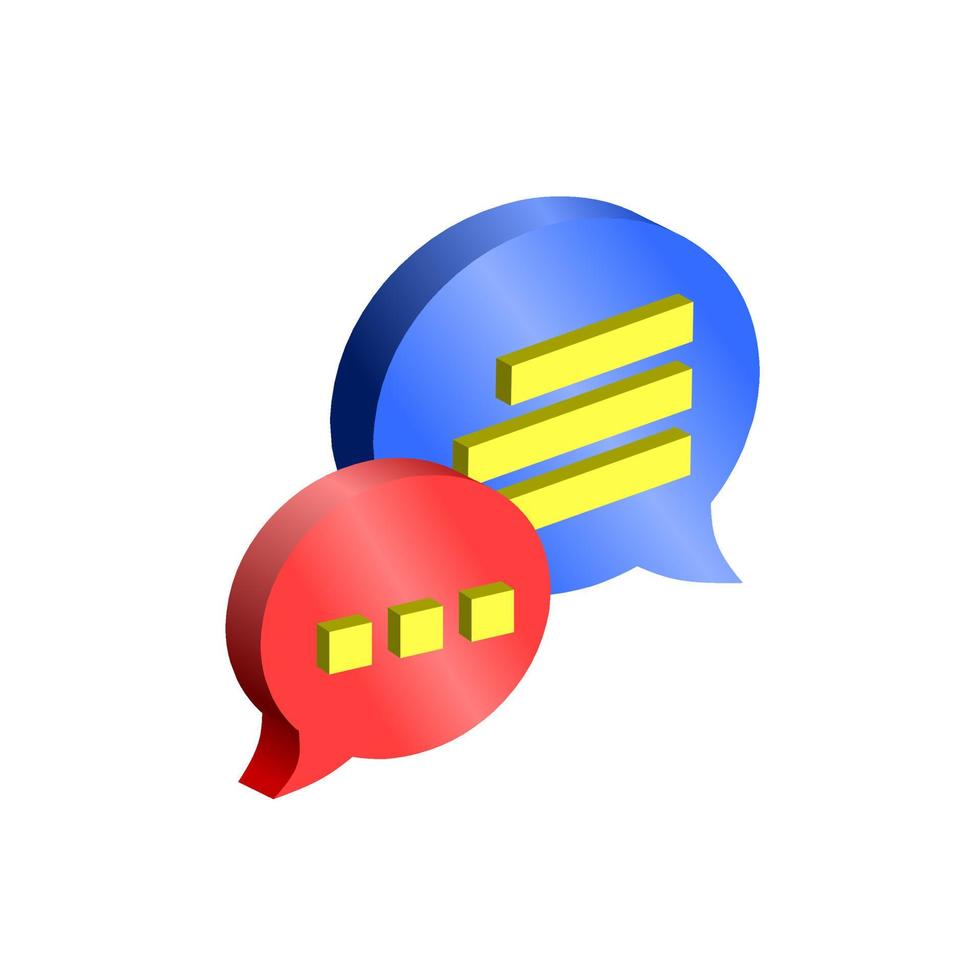 3D-bubbel chat-pictogram vector