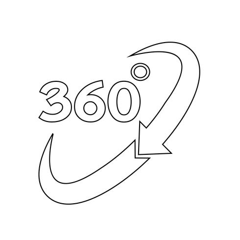 360 graden pictogram vector