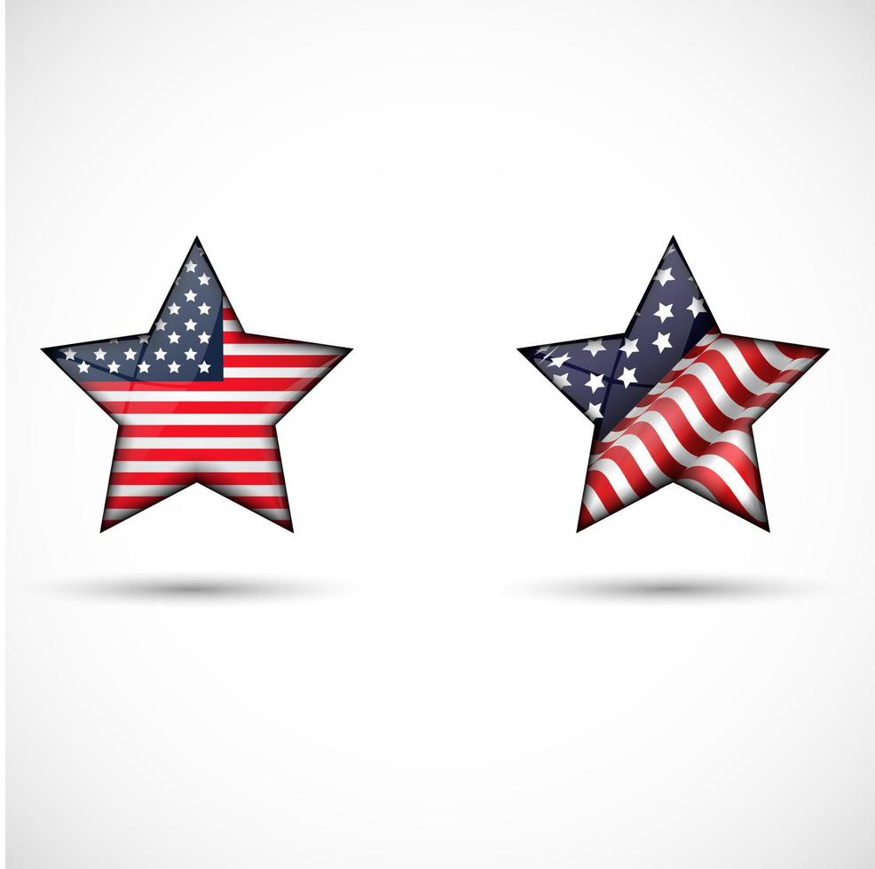 Verenigde Staten vlag glanzend van stersymbool, geïsoleerd op white.vector vector