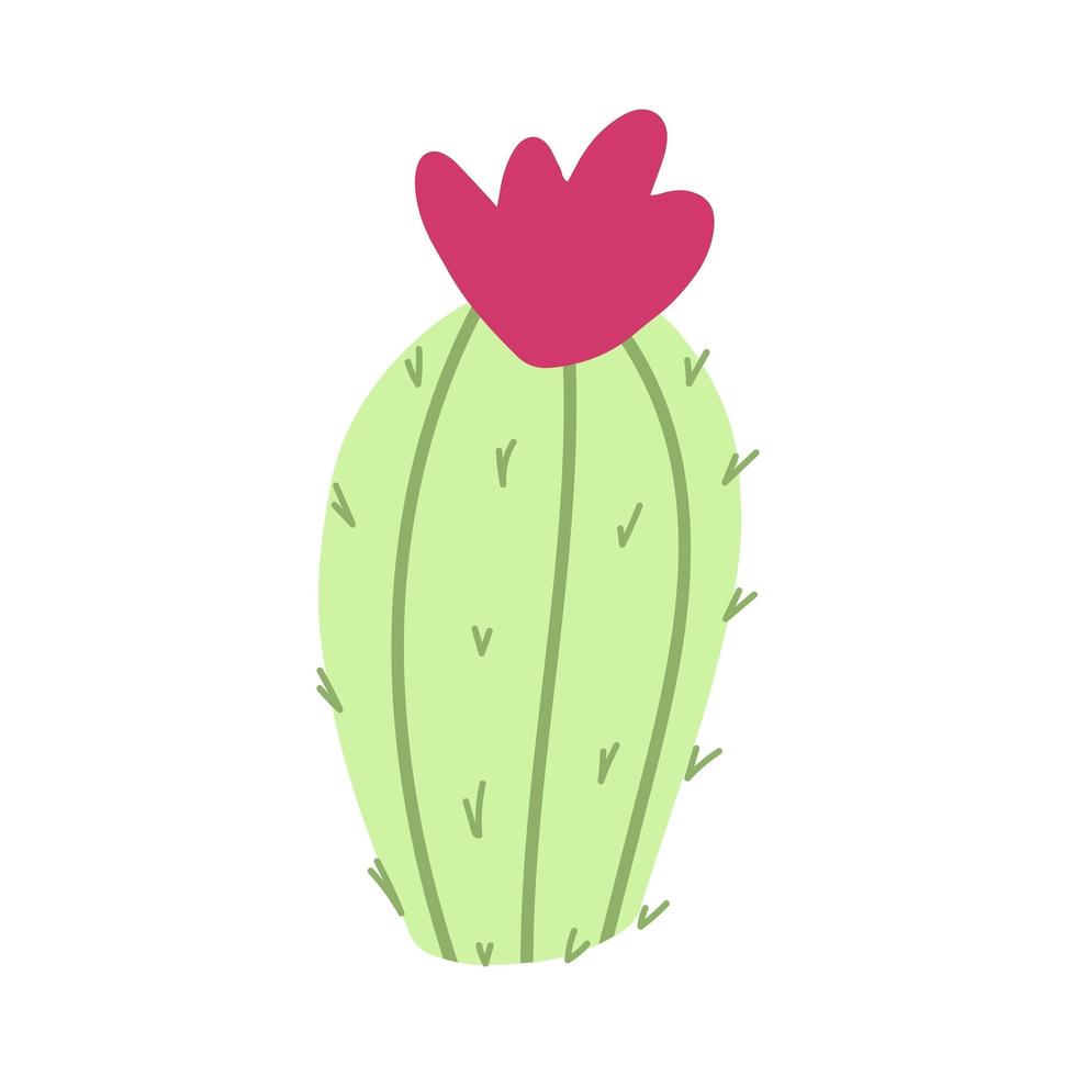 vectorillustratie van cactus in cartoon hand getekend naïeve Scandinavische stijl voor babykleding, textiel en product design, behang, inpakpapier, kaart, scrapbooking vector