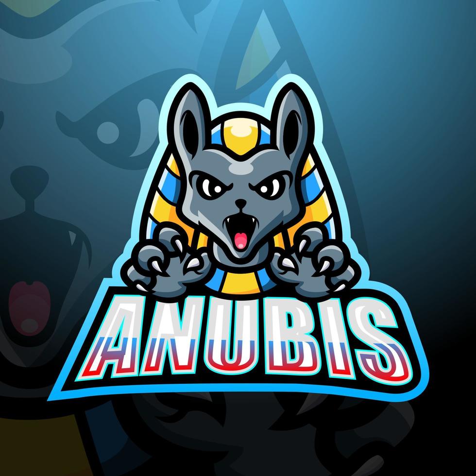 anubis mascotte esport logo ontwerp vector