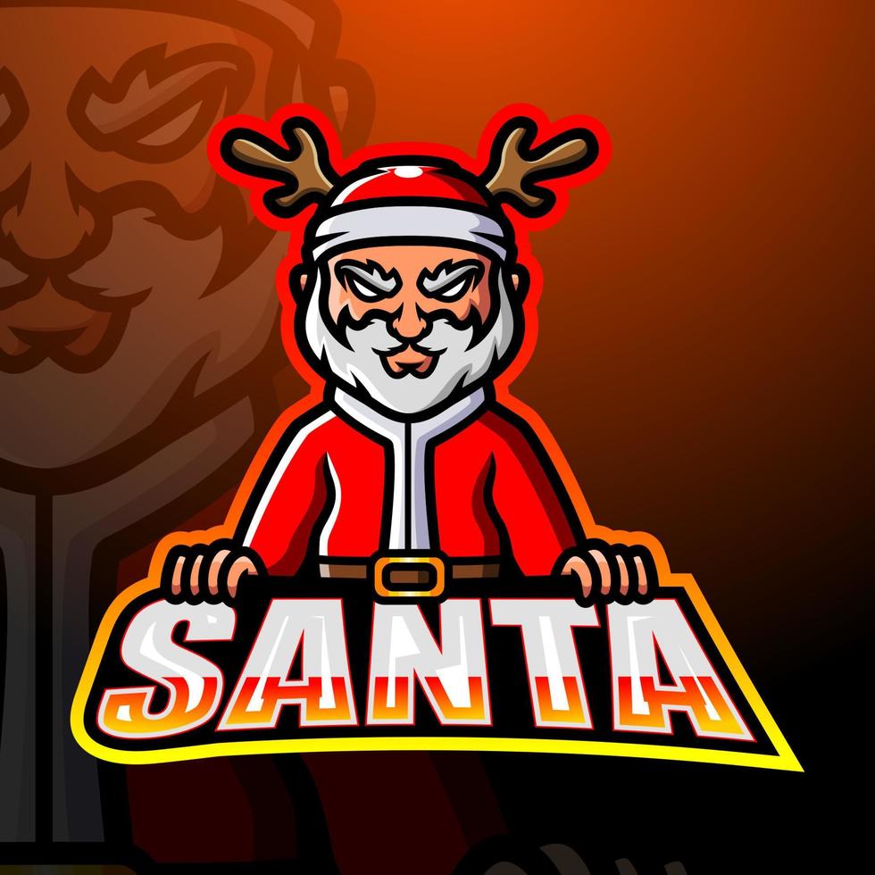 Kerstman mascotte esport logo ontwerp vector