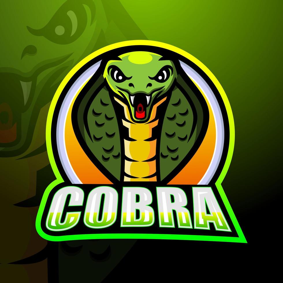 cobra mascotte esport logo ontwerp vector