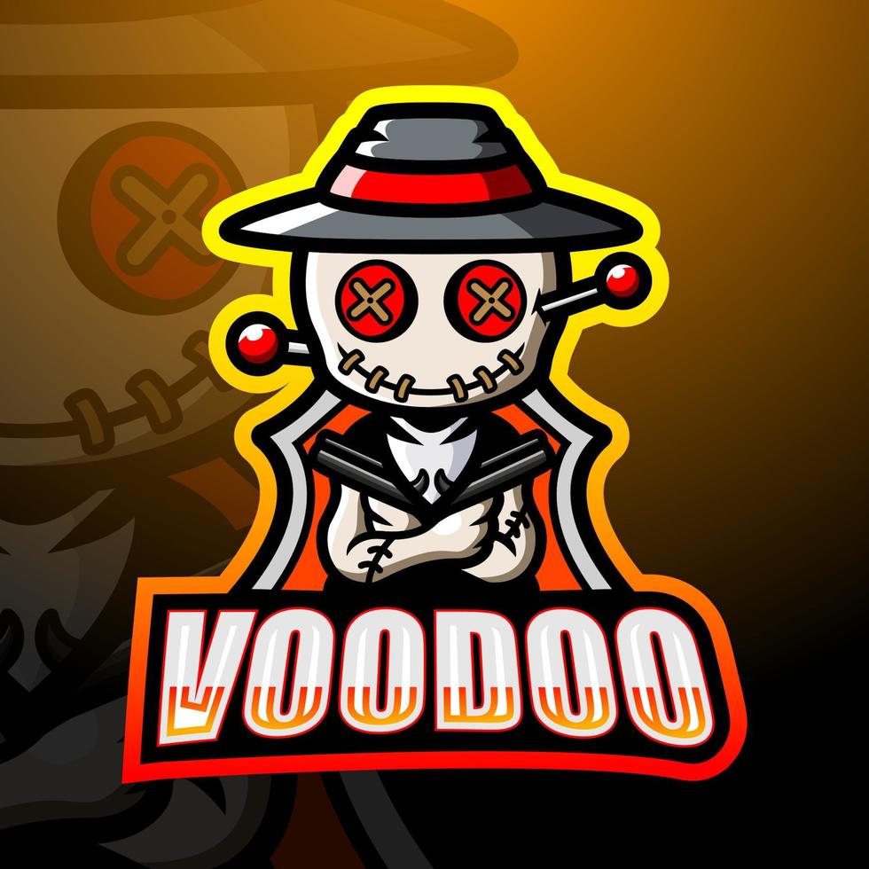 voodoo mascotte esport logo ontwerp vector