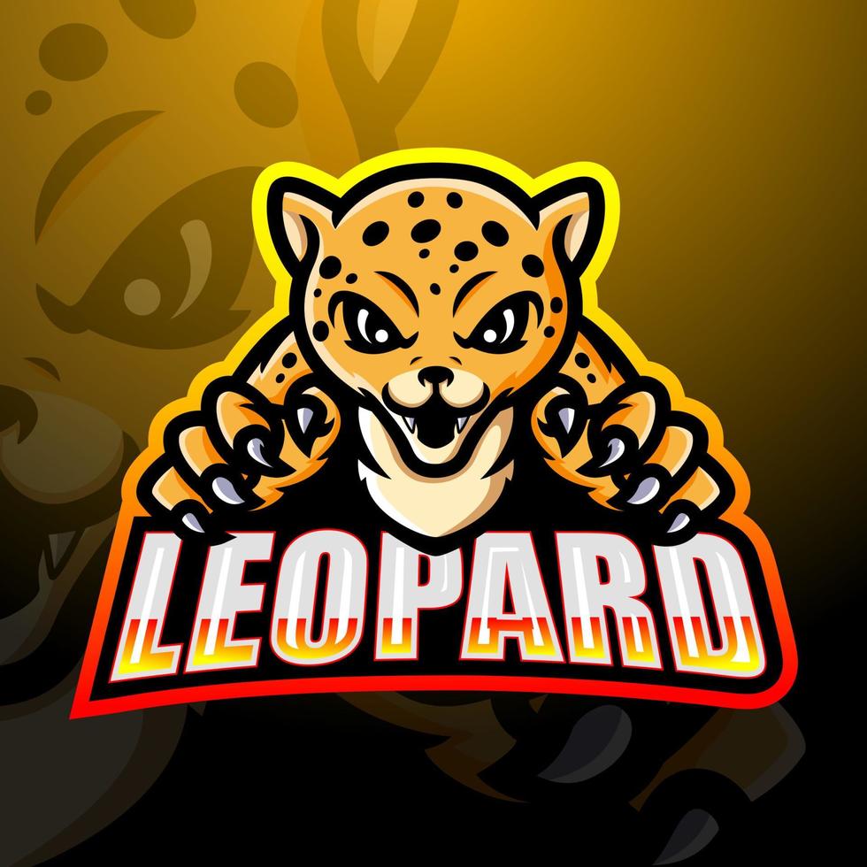 luipaard esport mascotte logo ontwerp vector