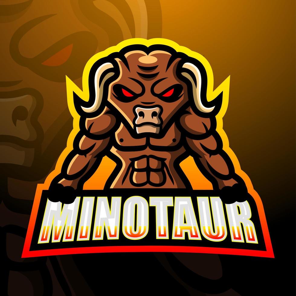 minotaur mascotte esport logo ontwerp vector