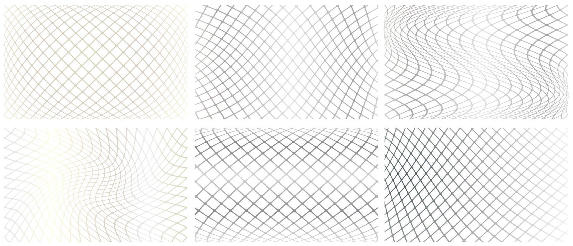 de textuur van de mesh-structuur die op 6 verschillende manieren draait en draait vector