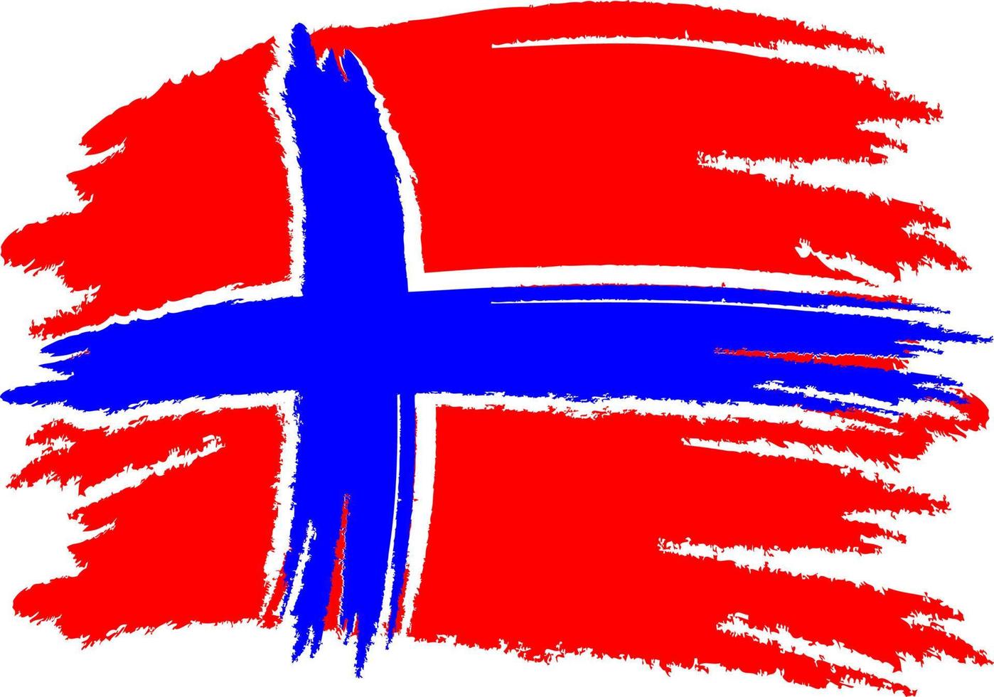 vlag van noorwegen. penseel geschilderd vlag van noorwegen. vlag van noorwegen met grunge textuur. vector illustratie