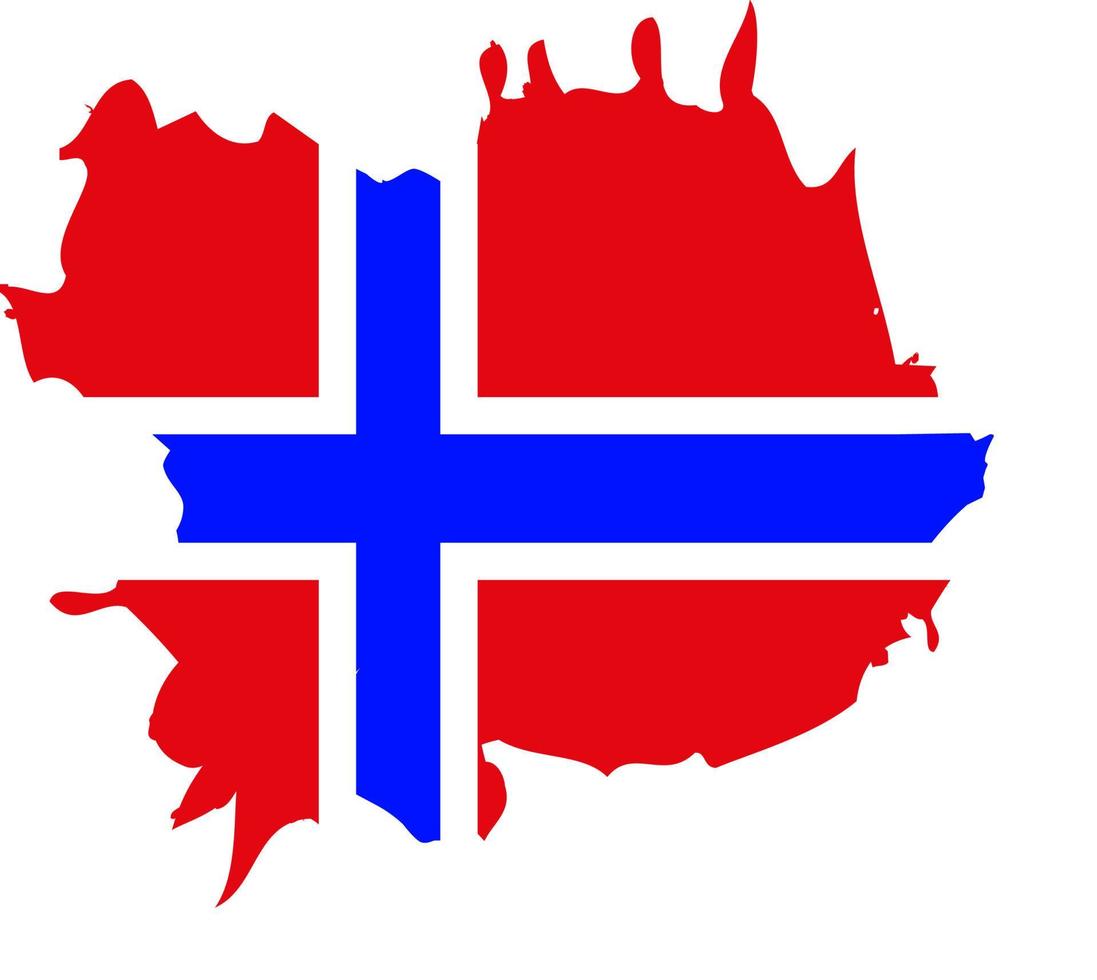 vlag van noorwegen. penseel geschilderd vlag van noorwegen. vlag van noorwegen met grunge textuur. vector illustratie