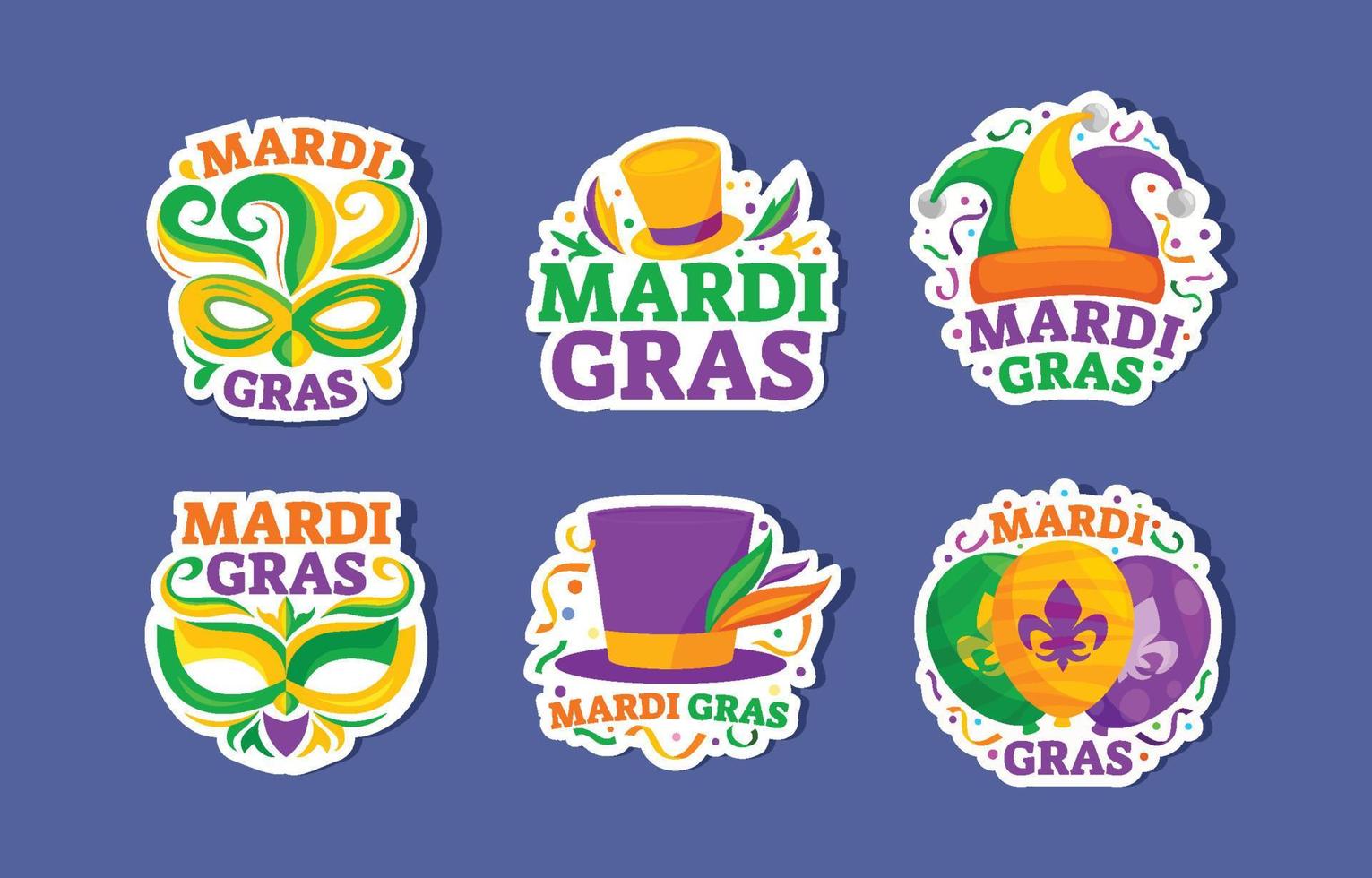 geniet van mardi gras festival sticker vector