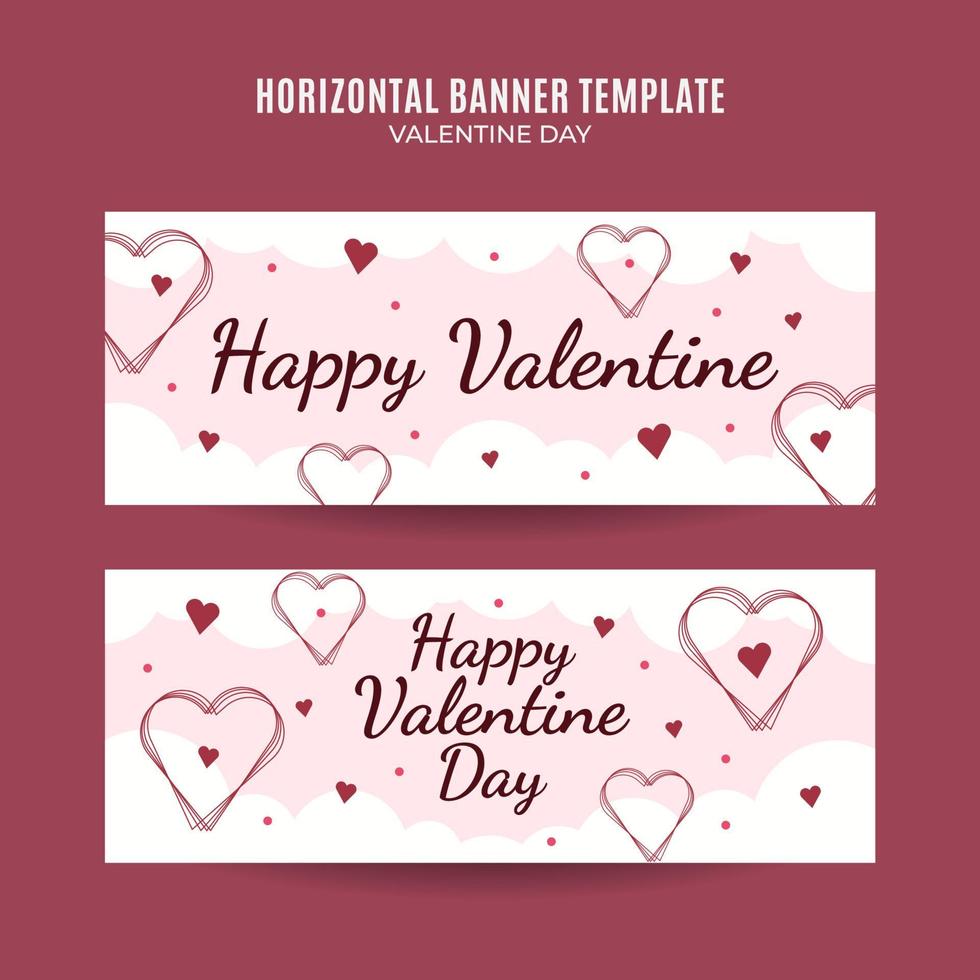 fijne Valentijnsdag. februari gevierd. horizontale poster, banner, ruimte en achtergrond vector