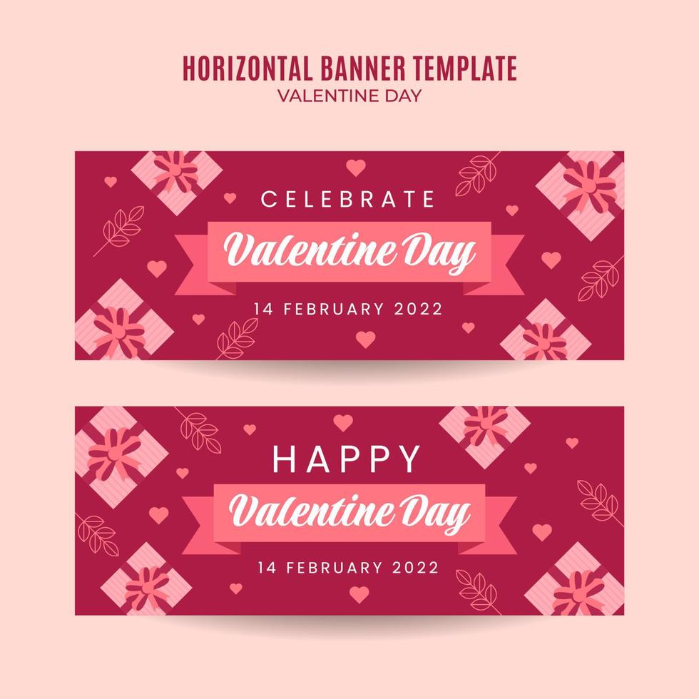 fijne Valentijnsdag. februari gevierd. horizontale poster, banner, ruimte en achtergrond vector