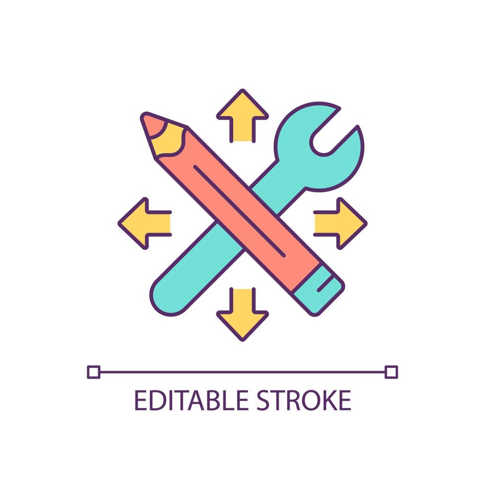 rgb-kleurenpictogram voor het delen van vaardigheden. overdracht van werkervaring. ontwikkeling van technische en creatieve vaardigheden. kennisverspreiding. geïsoleerde vectorillustratie. eenvoudige gevulde lijntekening. bewerkbare streek vector