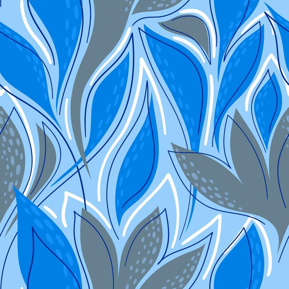 lichtblauwe naadloze vectorachtergrond met grijze abstracte bloemen vector