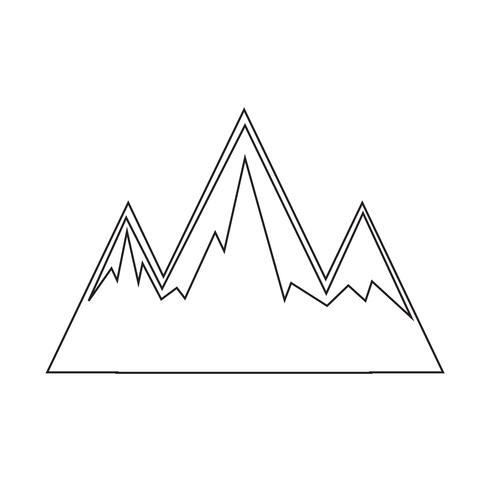 Teken van berg pictogram vector