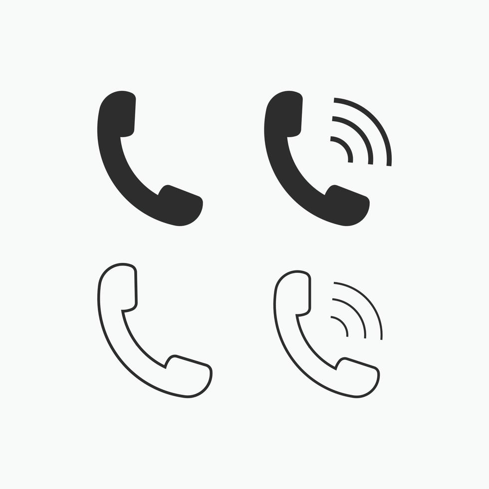 set van telefoongesprek pictogram symbool vector in trendy vlakke stijl. belpictogram, teken voor app, logo, web