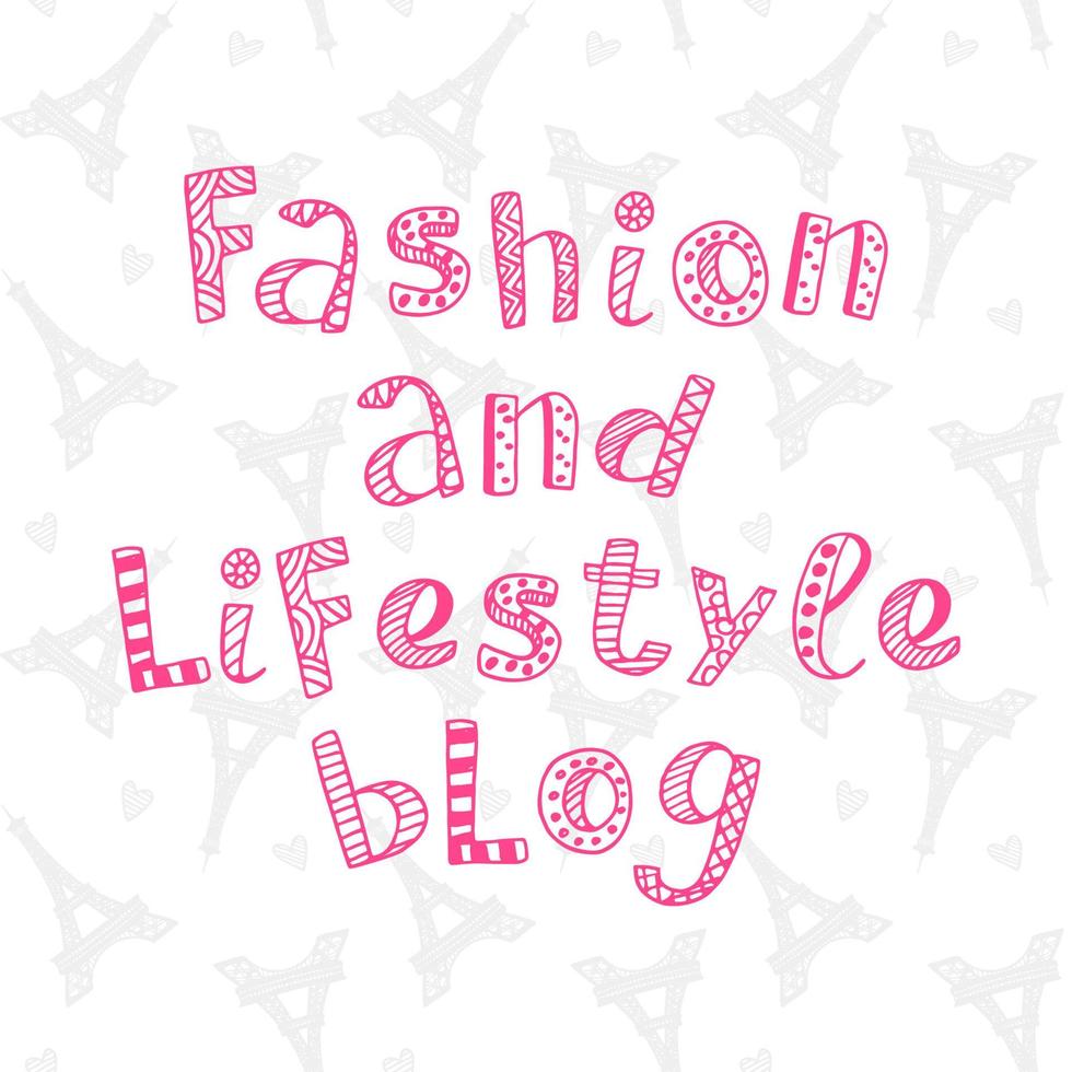 mode en lifestyle blog moderne belettering vector