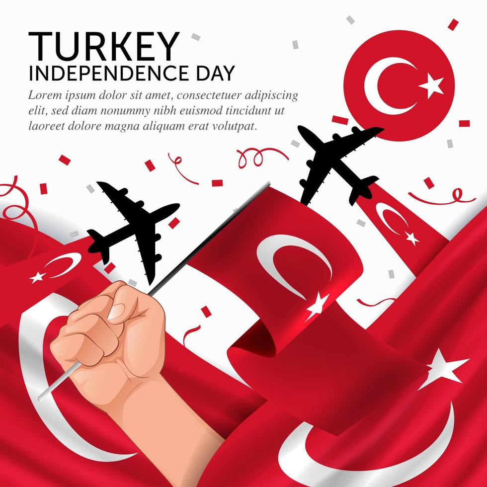 verjaardag onafhankelijkheidsdag turkije. banner, wenskaart, flyer ontwerp. poster sjabloonontwerp vector