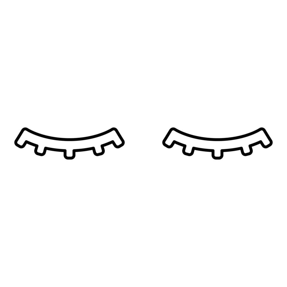 wimpers mascara make-up concept silhouet contour overzicht lijn pictogram zwarte kleur vector illustratie afbeelding dun plat stijl