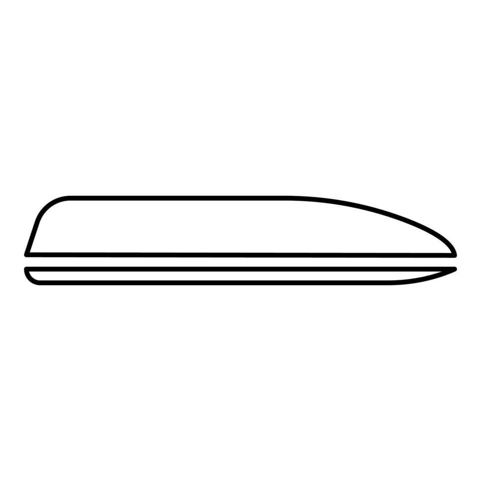 dak kofferbak auto vak dekking voor reizen uitvoering auto contour overzicht lijn pictogram zwarte kleur vector illustratie afbeelding dun plat stijl