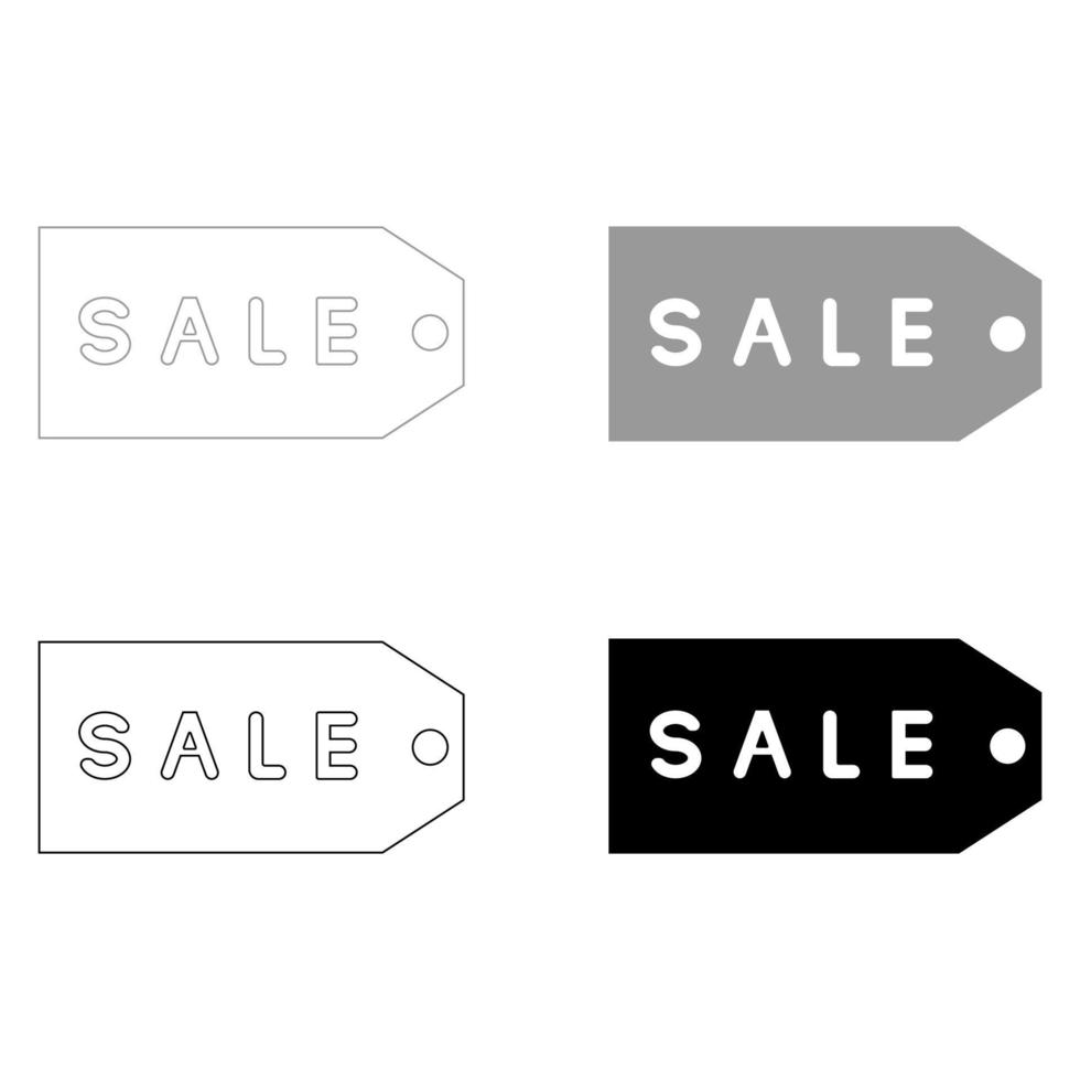 label verkoop de set zwart grijze kleur icoon vector