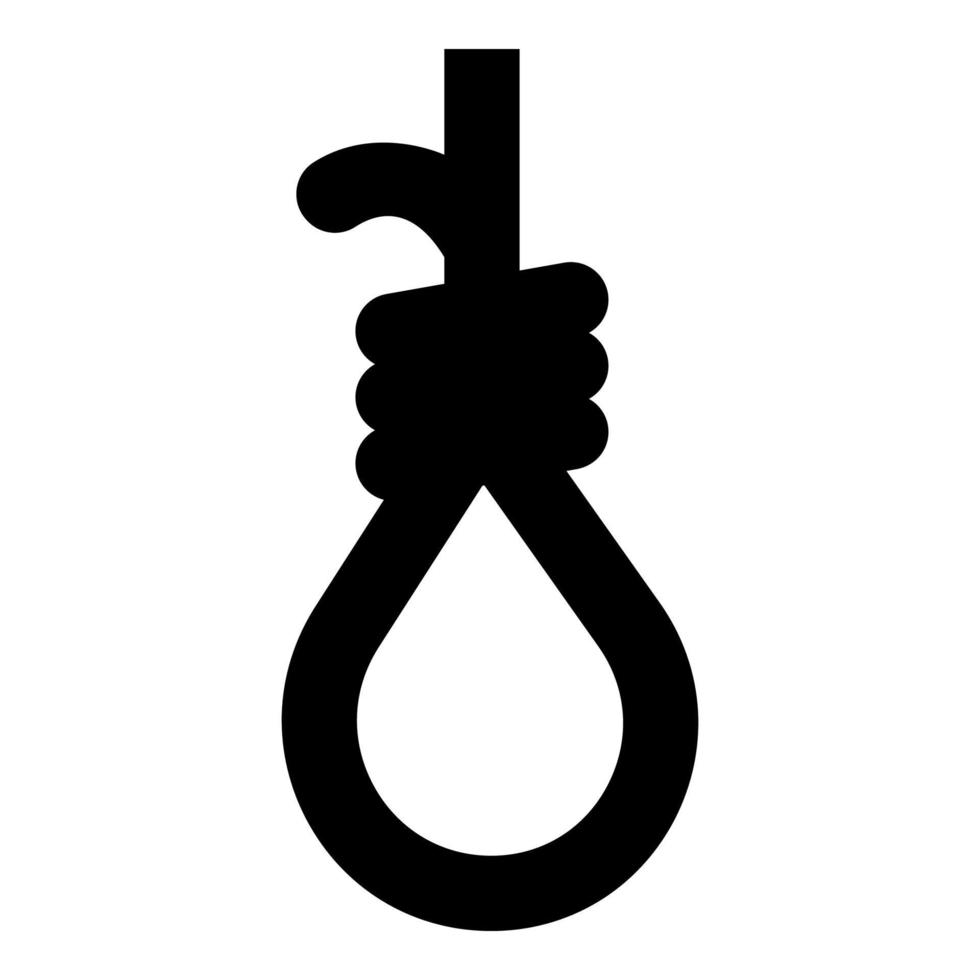 lus voor galg galg strop touw zelfmoord lynchen pictogram zwarte kleur vector illustratie afbeelding vlakke stijl