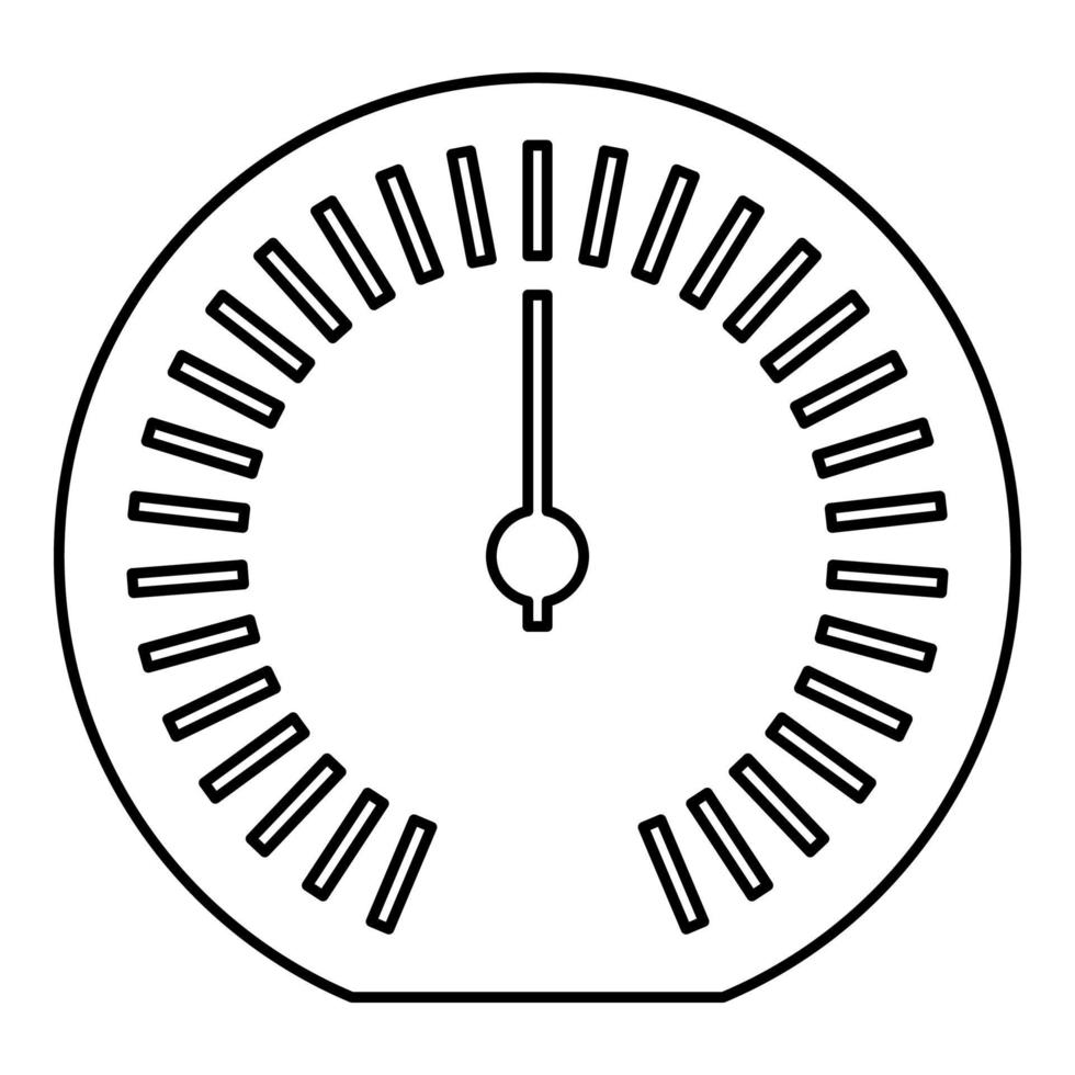snelheidsmeter kilometerteller snelheidsteller meter contour overzicht lijn pictogram zwarte kleur vector illustratie afbeelding dun plat stijl