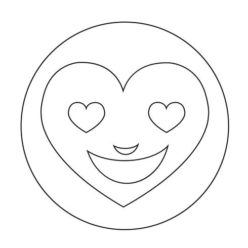 hart gezicht emotie pictogram vector