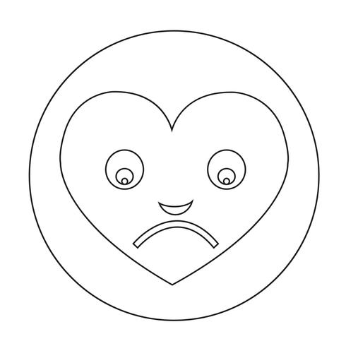 hart gezicht emotie pictogram vector