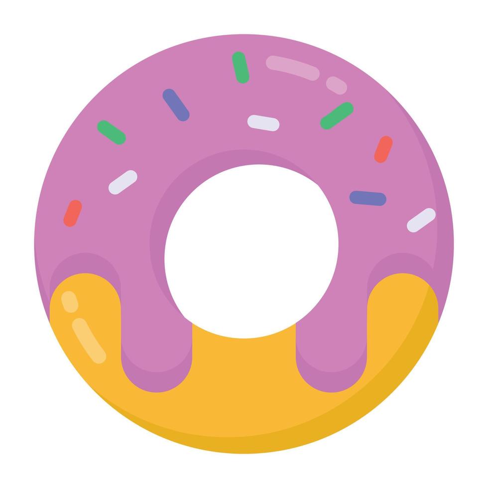 donut platte stijlicoon, bewerkbare vector