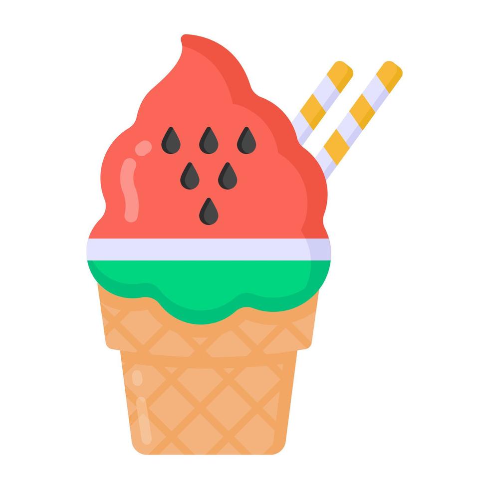 een watermeloen lolly, ijs lolly platte vector download