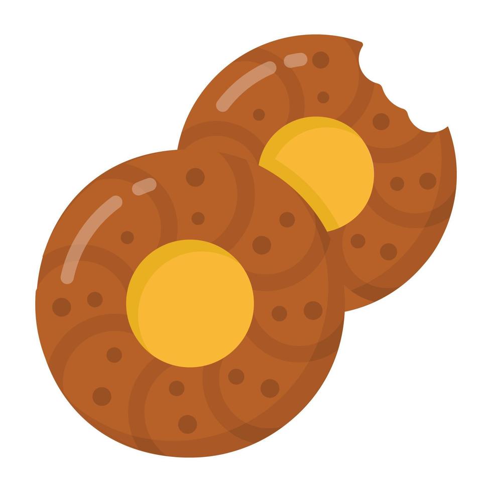 donut platte stijlicoon, bewerkbare vector