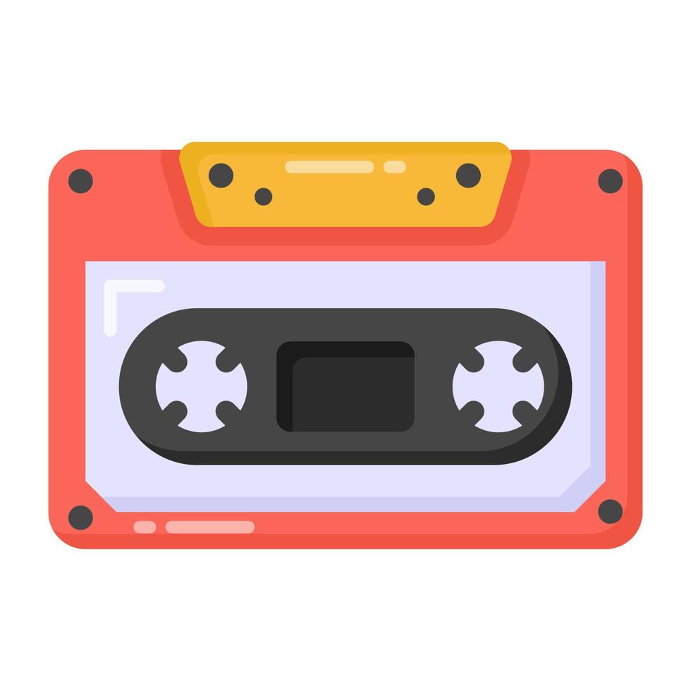 multimedia-apparaat, plat ontwerp van cassette vector