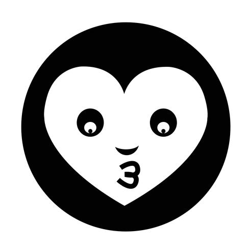 hart gezicht emotie pictogram vector