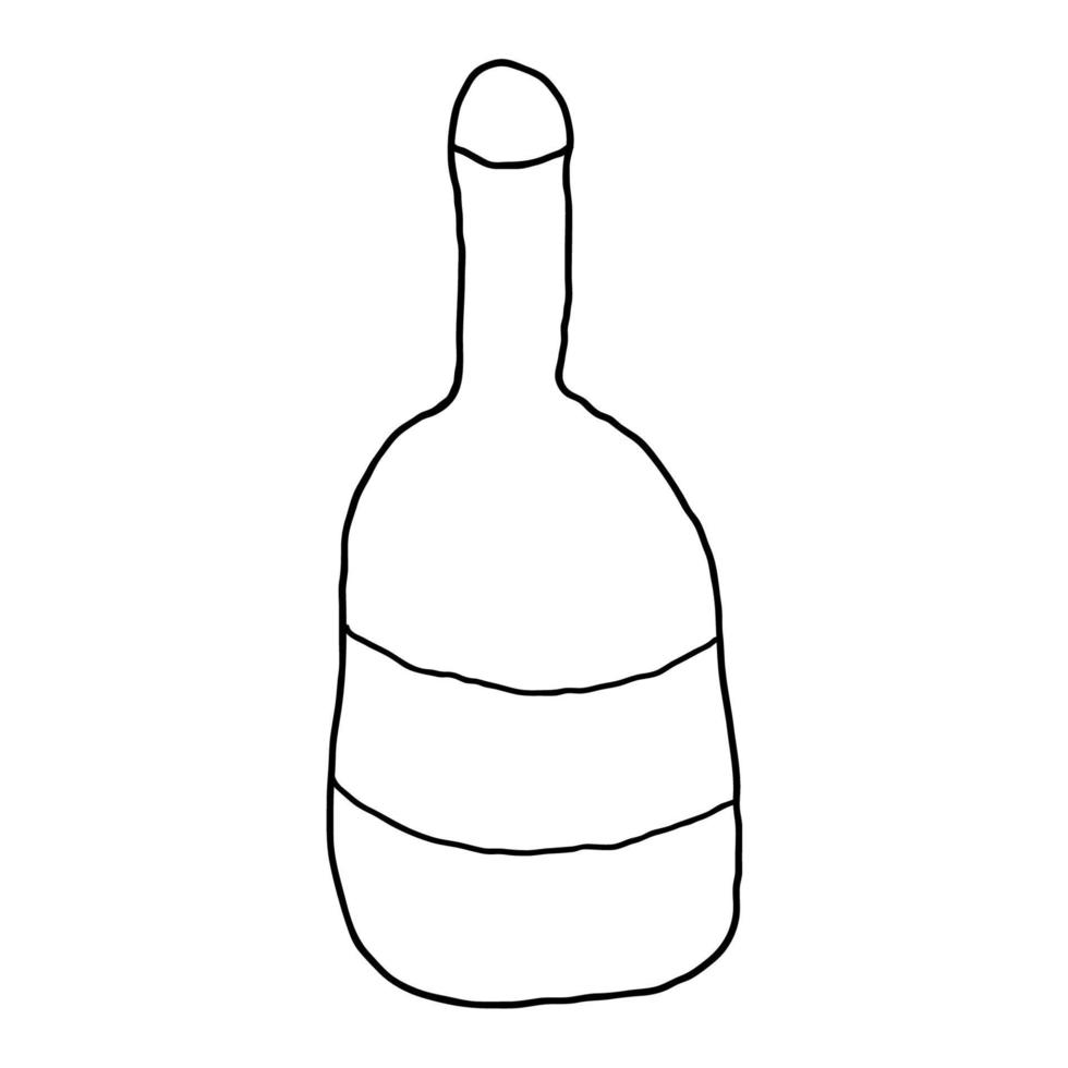 cartoon doodle lineaire fles geïsoleerd op een witte achtergrond. vector