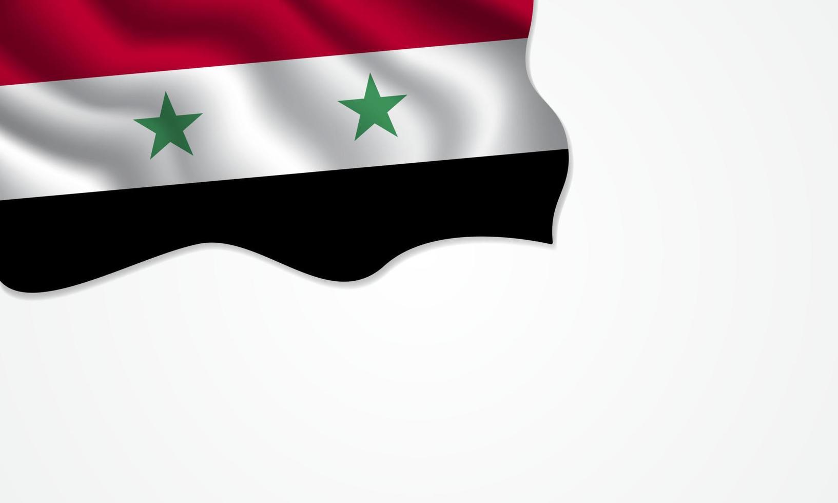 syrië vlag zwaaien illustratie op geïsoleerde background vector