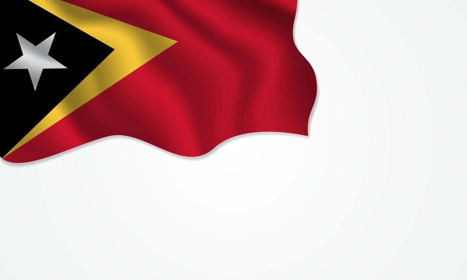 Oost-Timor vlag zwaaien illustratie met kopie ruimte op geïsoleerde achtergrond vector
