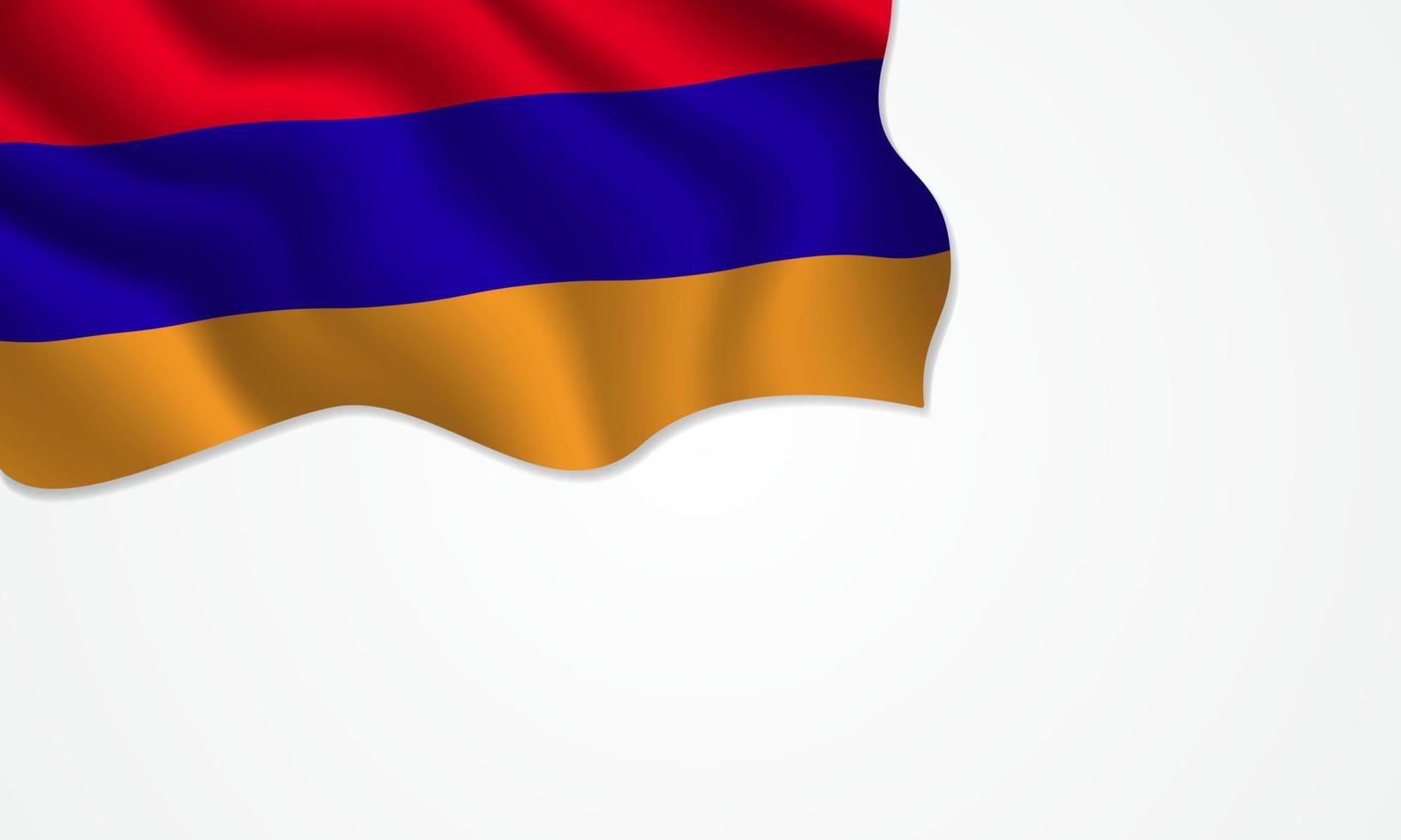 Armenië vlag zwaaien illustratie met kopie ruimte op geïsoleerde background vector