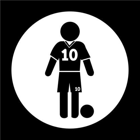Voetbal voetballer pictogram vector