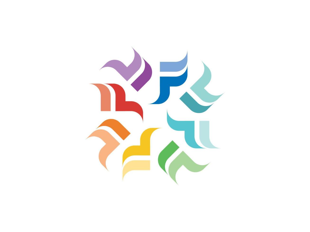 kleurrijke vorm vierkante cirkel abstracte logo gratis vector