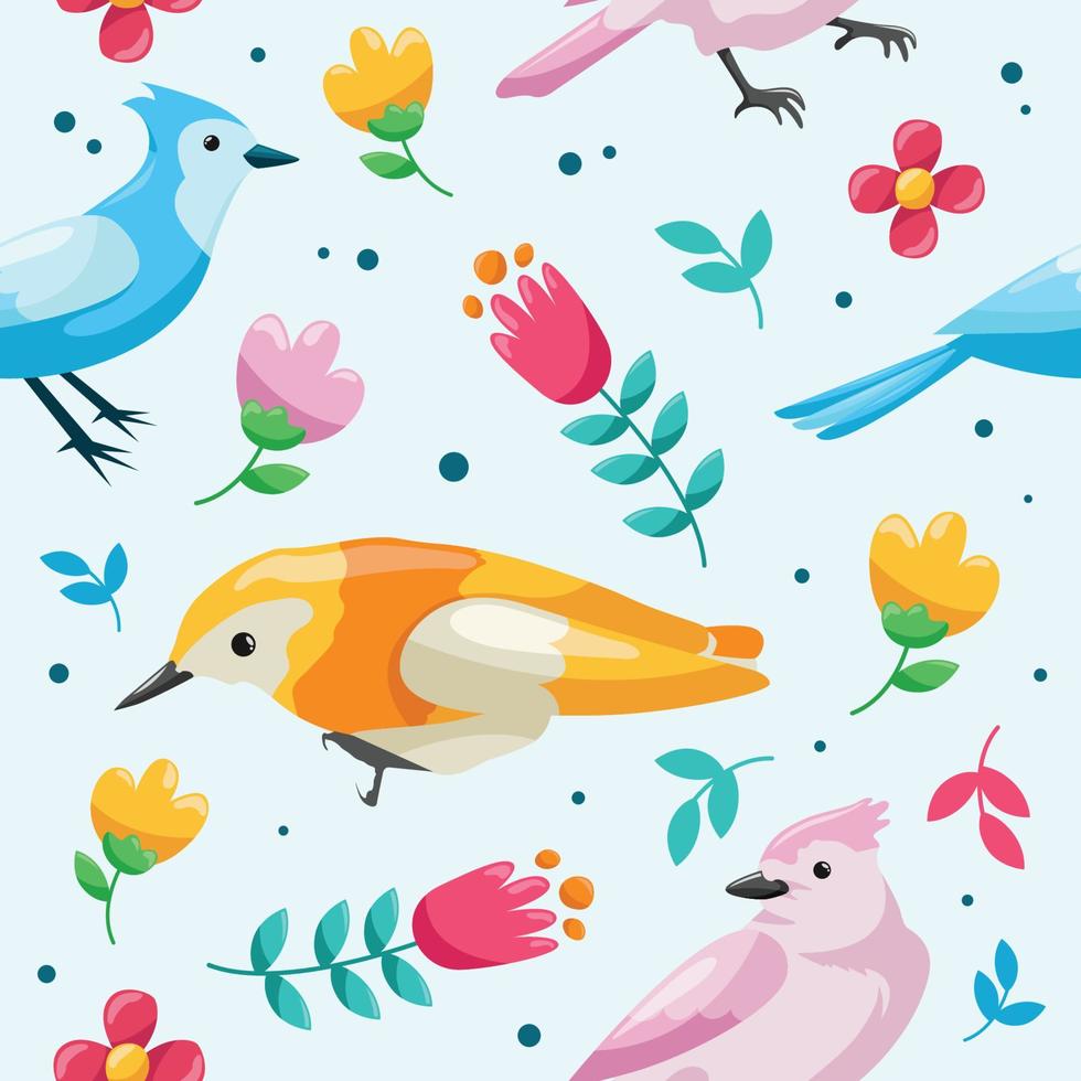 lente vogel naadloos patroon vector