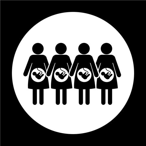 Zwangere vrouw pictogram vector