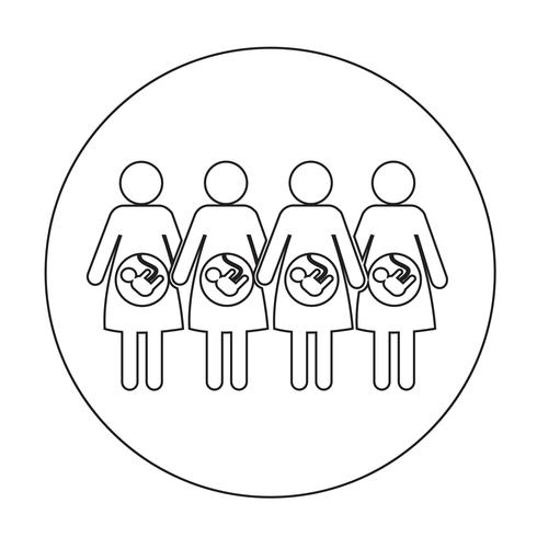 Zwangere vrouw pictogram vector