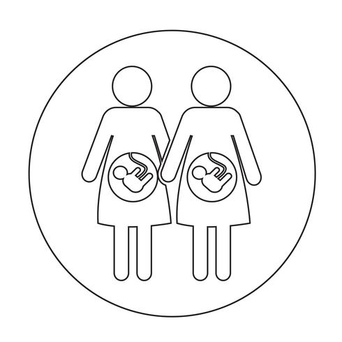 Zwangere vrouw pictogram vector