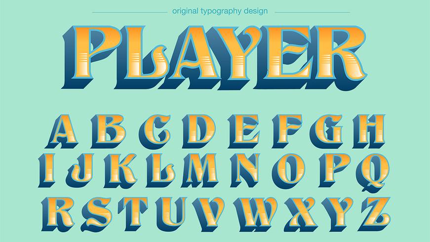 Klassieke vetblauwe gele typografie vector