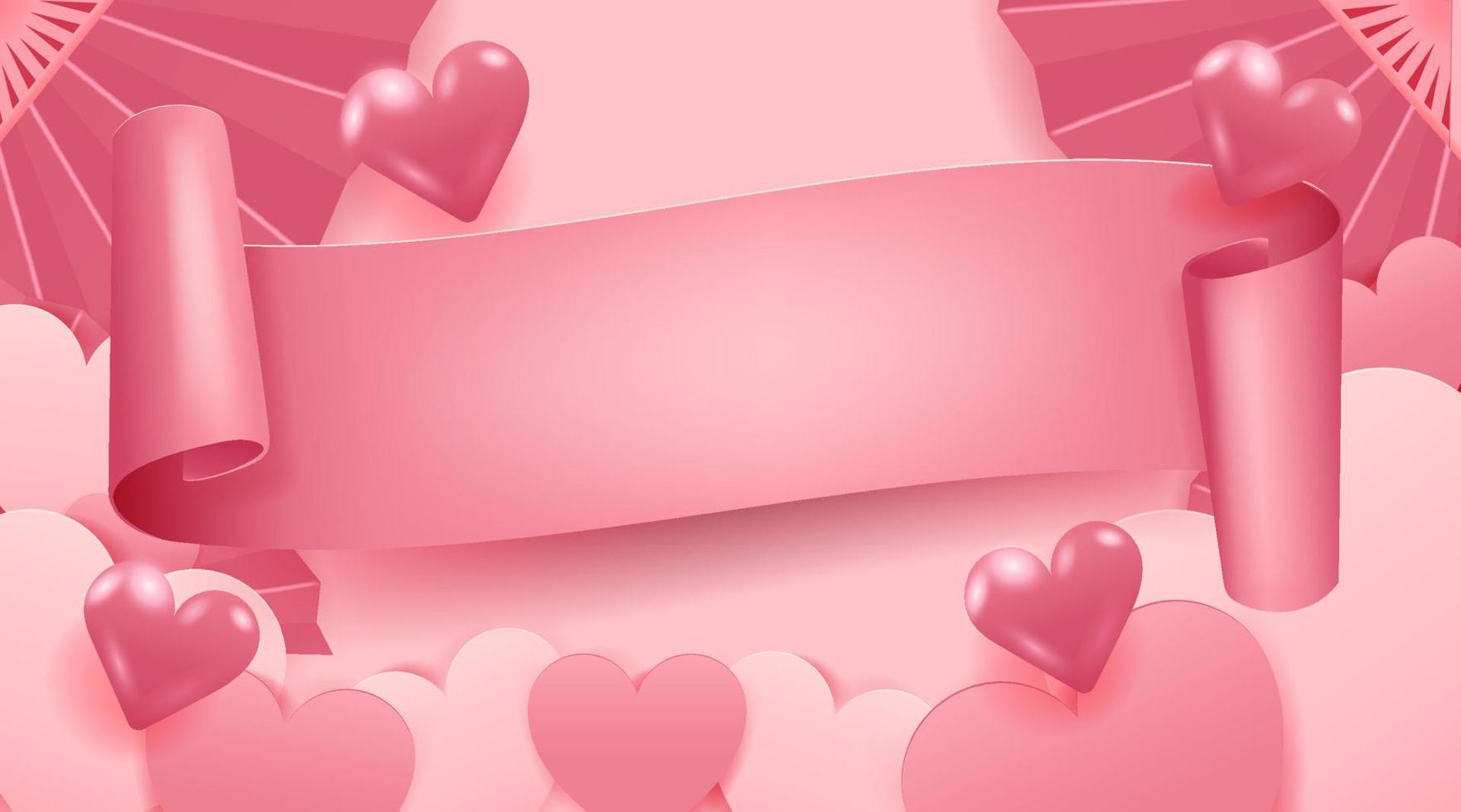 Valentijnsdag concept. papier gesneden stijl hartvorm. vector