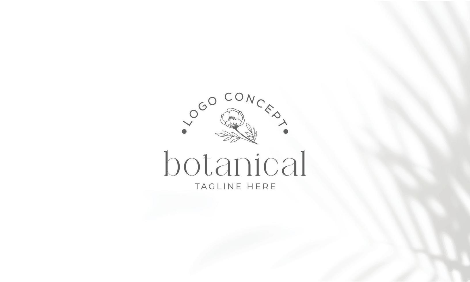 botanische bloemen element hand getekende logo met wilde bloemen en bladeren. logo voor spa en schoonheidssalon, boetiek, biologische winkel, bruiloft, floral designer, interieur, fotografie, cosmetica. vector