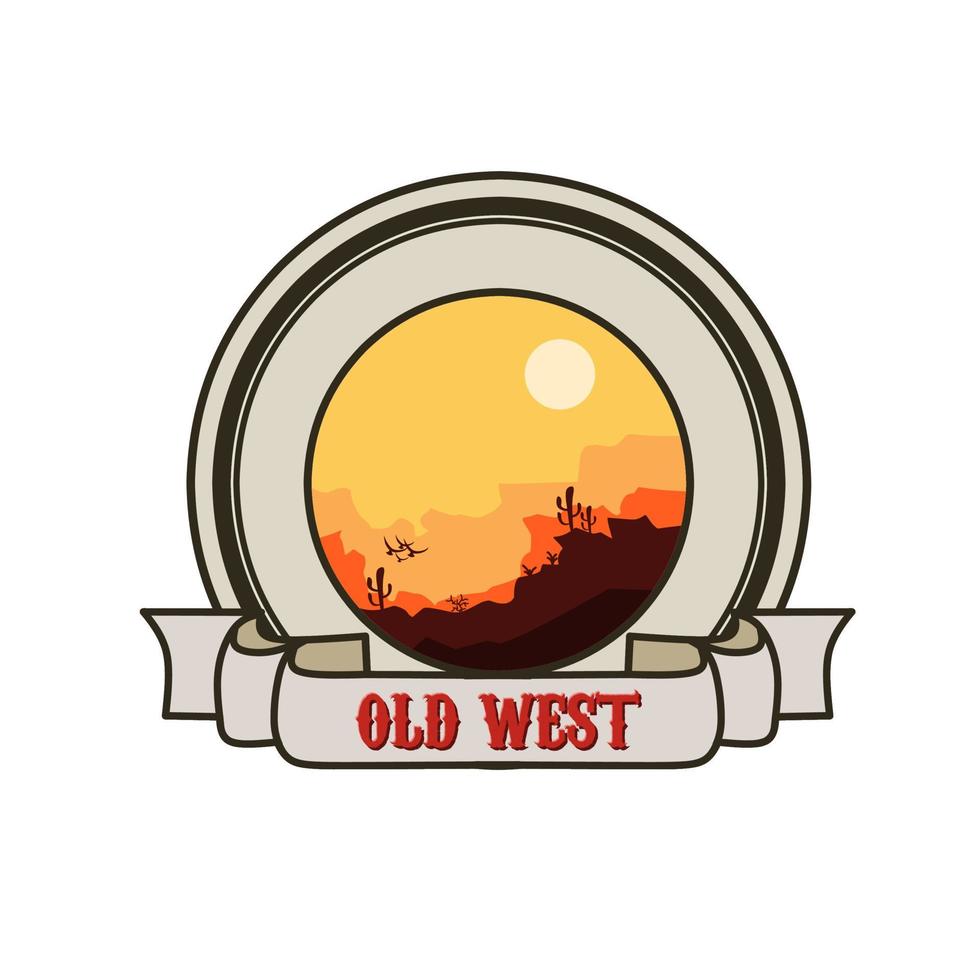 illustratie vectorafbeelding van het oude westen-logo geschikt om af te drukken, banner, logo, enz vector