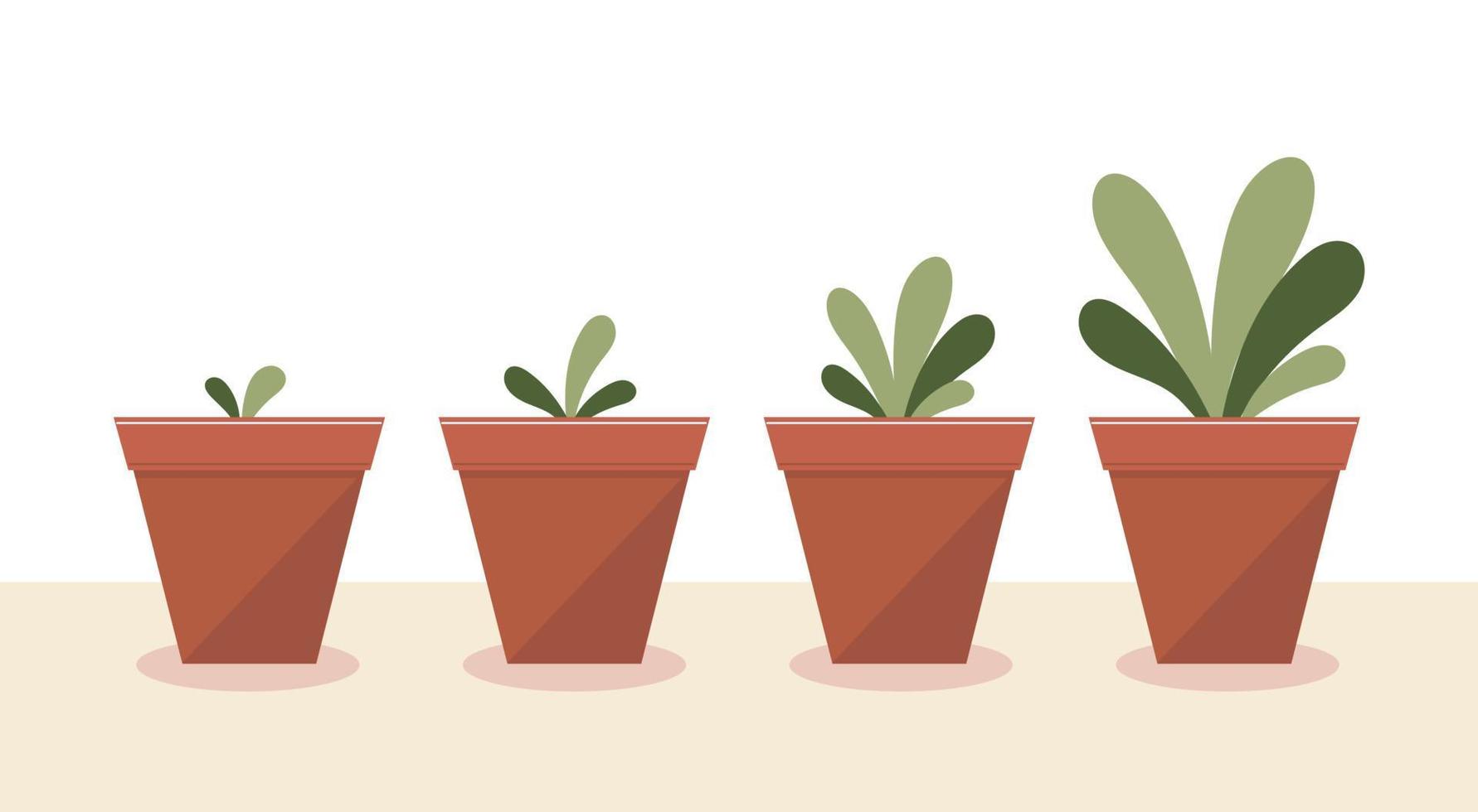 de groei van de plants.stages of growth and development.care, drenken, kunstmest, boom, flower.flat vector stock illustratie